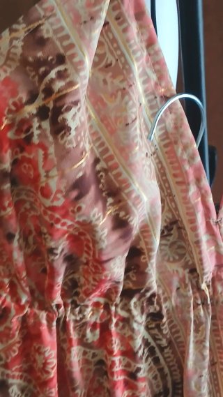 Vestito lungo fantasia arancione dorato
