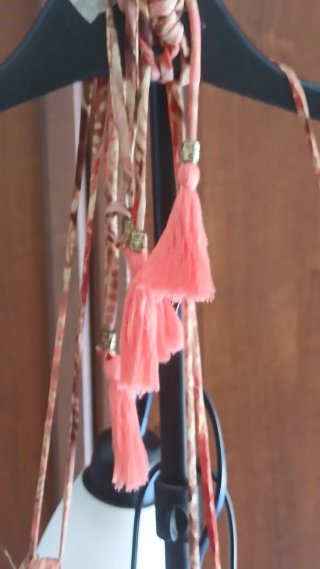 Vestito lungo fantasia arancione dorato