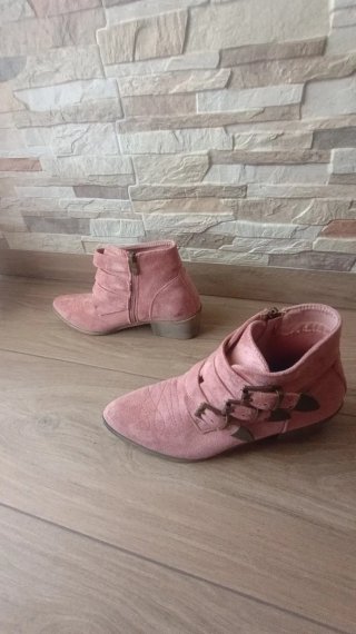 Botines western rosa palo T41