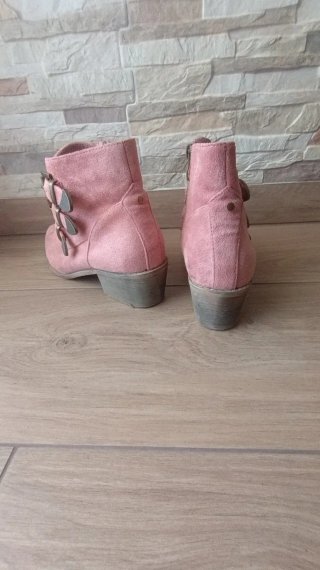 Botines western rosa palo T41