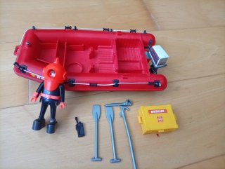 Lancha rescate Playmobil con buzo y accesorios