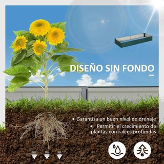 Jardinera Elevada Acero Galvanizado Fondo Abierto