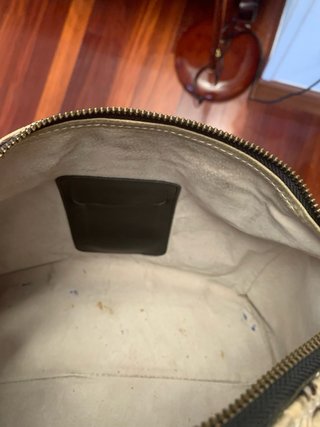 Bolso piel pitón beige y gris
