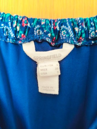 Vestido Springfield floral azul y rosa