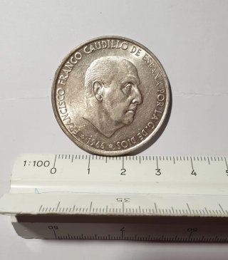Moneda 100 Pesetas Plata Franco 1966
