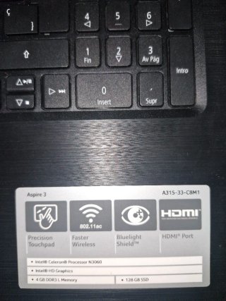 Portátil Acer Aspire 3 A315-33-C8M1 Negro