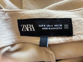 Vestido Zara largo verano fiesta beige crema S