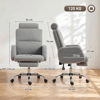 Silla de Oficina Tapizada con Reposapiés