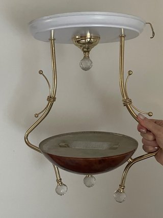 Lámpara vintage cristal y metal