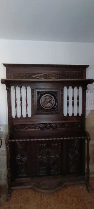 Perchero Paraguero Antiguo Madera Tallada