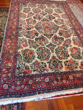Tappeto Persiano Saruk Beige/Rosso