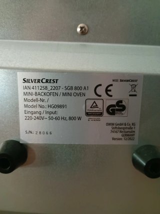 Mini horno eléctrico SilverCrest