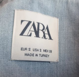 Vestido camisero Zara S azul claro
