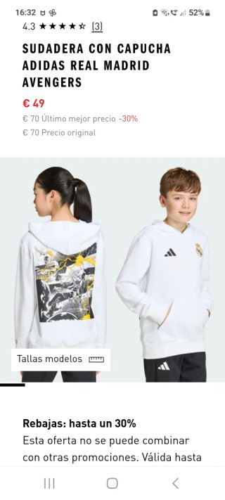 Sudadera Real Madrid x Avengers Adidas Blanca