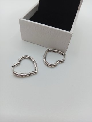 Pendientes Aro Corazón Plata
