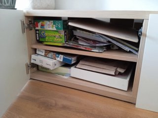 Mueble TV Ikea Blanco y Madera