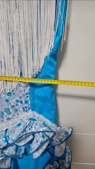Traje Flamenca Corto Artesanía Romero Azul