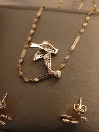 Conjunto Joyería Chapado Oro 18k Pájaro