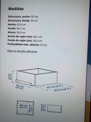 Cajones Ikea 50x35 cm Tengo 7 cajones