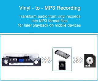 DIGITNOW! Tocadiscos Bluetooth con radio y