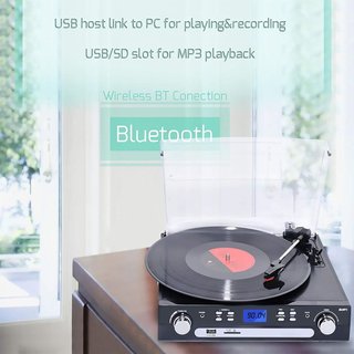 DIGITNOW! Tocadiscos Bluetooth con radio y