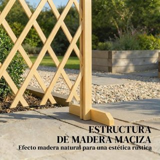 Set 2 Vallas Jardín Extensibles Madera Natural