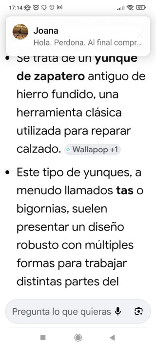 Yunque zapatero artesanal hierro forjado vintage