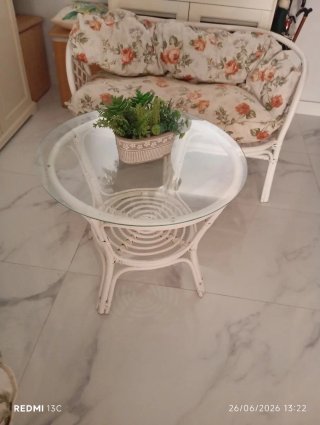 Conjunto jardín sofá, mesa y 2 sillones