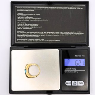 Anillo de oro de 18k piedra, 6.21 g, T-15.