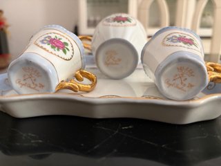 Set caffè porcellana decorato oro