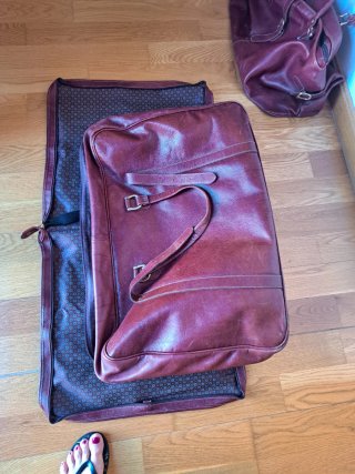 Juego Maletas Vintage Piel Marrón