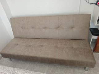 Sofá Cama Beige/Marrón