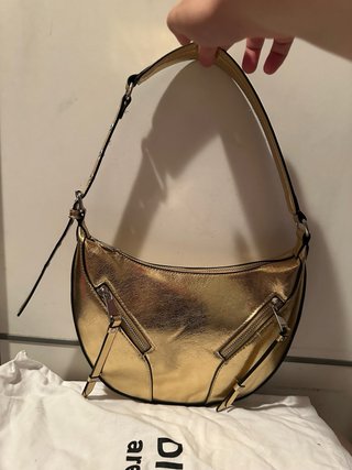 Bolso Hombro Dorado Stradivarius