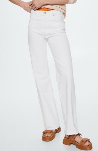 Pantalón Mango Blanco Ancho