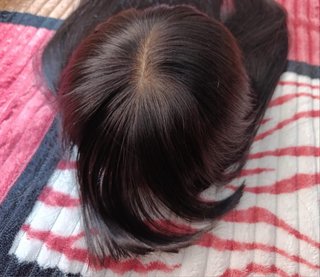 Peluca realista cabello natural largo liso