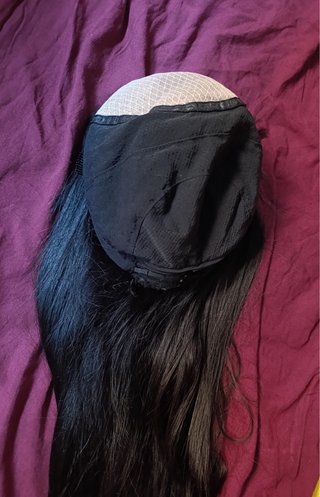 Peluca realista cabello natural largo liso