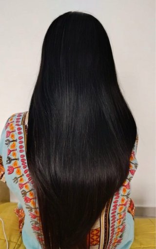 Peluca realista cabello natural largo liso