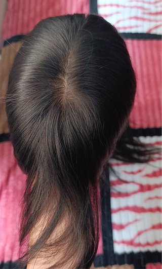 Peluca realista cabello natural largo liso