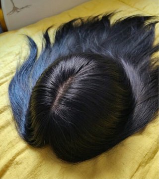 Peluca realista cabello natural largo liso