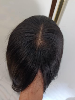 Peluca realista cabello natural largo liso