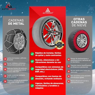 Autodomy cadenas textil nieve talla XL