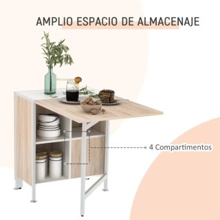 Mesa plegable madera y metal