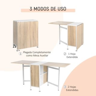 Mesa plegable madera y metal