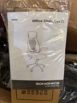 SONGMICS OBN86BK Silla giratoria de Oficina Silla