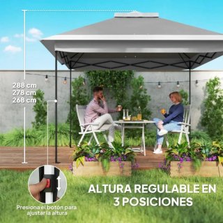 Carpa de jardín gris y blanca