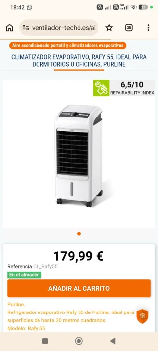 Purline Rafy 55 Climatizador Evaporativo