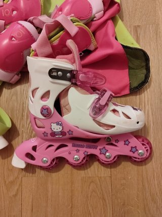 Patines hello Kitty,bolsa y protección rodillas...