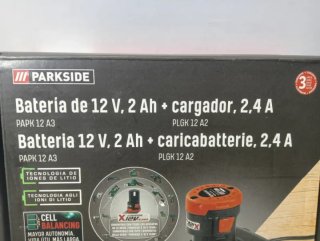 Lote 2 Baterías 2Ah y 2 Cargadores PARKSIDE 12V