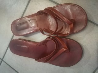 Ciabatte in pelle marrone