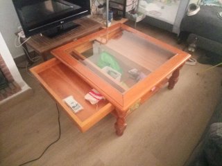 Mesa de centro madera y cristal
